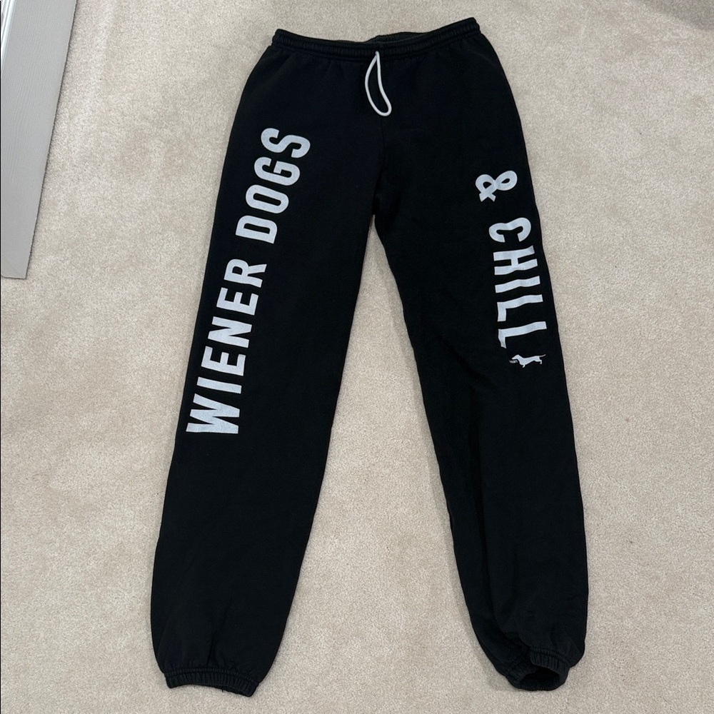Wiener Dogs and Chill Black sweatpants-for Dachshund lovers!